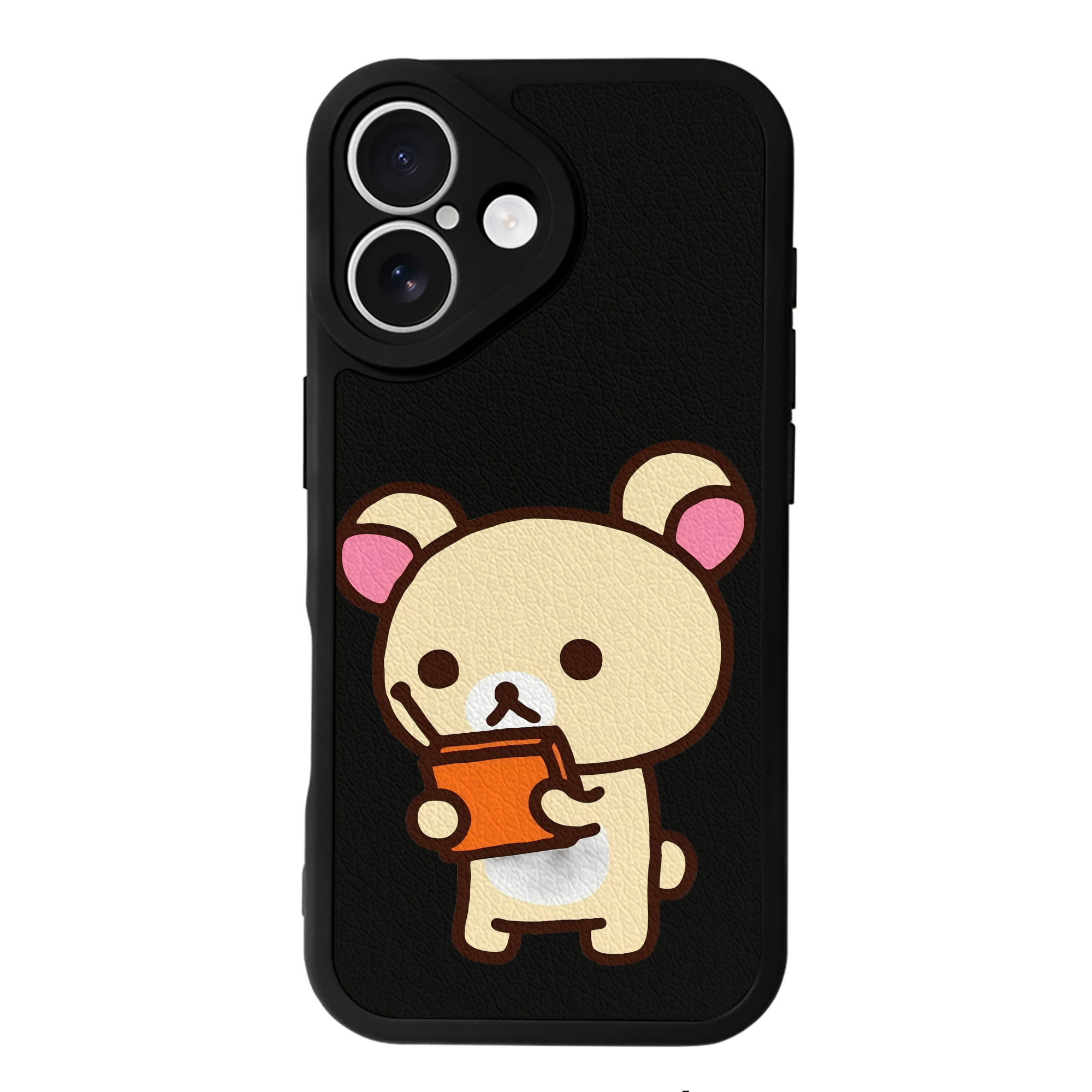 （画像用） リラックマ リラックマ キイロイトリ Rilakkuma Korilakkuma Kiiroitori 【iPhone 16シリーズ対応】シリコンスマホケース（レザー調） 材質：シリコン